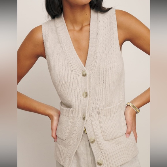 Reformation Emmy Super Soft Cashmere Organic Cotton blend sweater vest NWT small - Picture 9 of 9